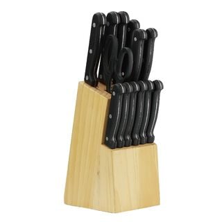 Alberto Wooden Knife Block With 12 Pieces Knives