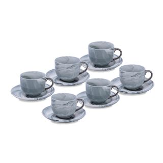 La Mesa Marble With Silver Coffee Set 12 Pieces 