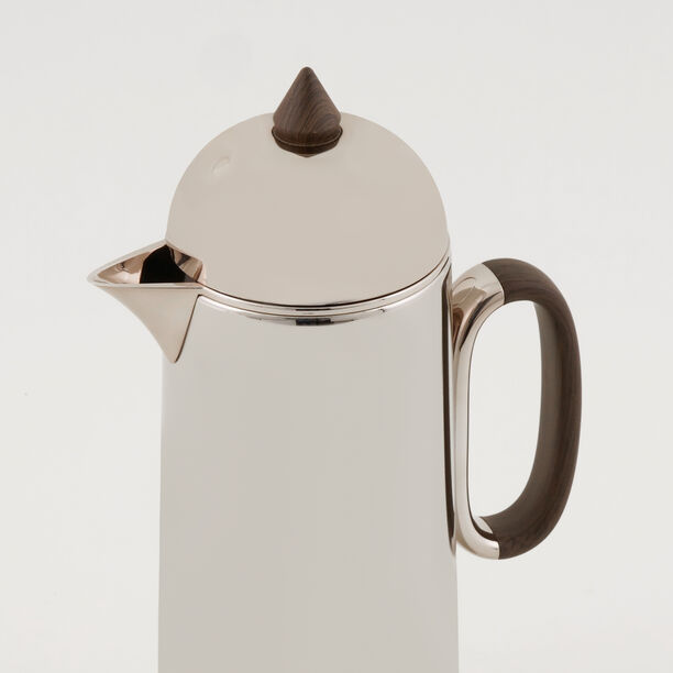 دلتي طقم دلة قطعتين ستانلس ستيل شامبين لامع مع خشب بسعة 1 لتر لكل قطعة image number 2