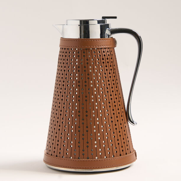 Dallaty brown leather vacuum flask 1L image number 0