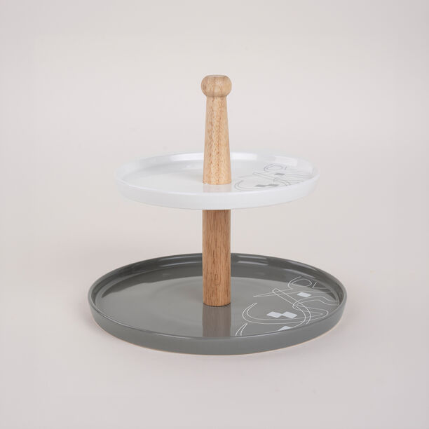 Calligraphy 2 Tier Cake Plate  image number 1
