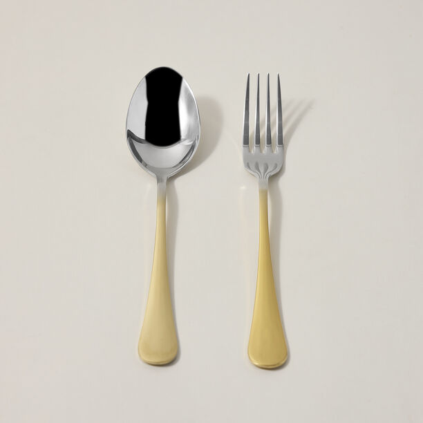 20 Pcs Cutlery Set Gold Handle And Silver Top image number 2