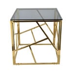 Glass Side Table Gold And Black image number 3