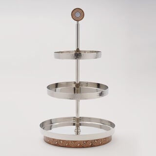 Pearl Collection La Mesa Tier Stand Metal Wood Base, 56*30 cm