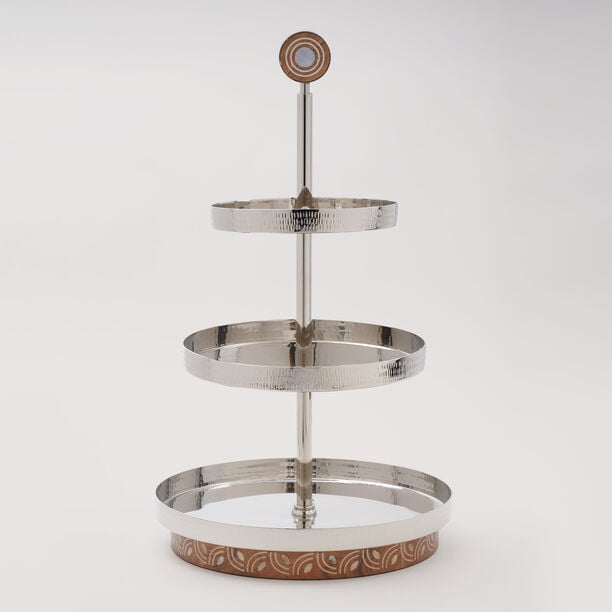 Pearl Collection La Mesa Tier Stand Metal Wood Base, 56*30 cm image number 0