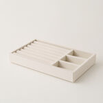 Homez beige velvet jewelry organizer 4 divisions 21*12.5*2.6cm image number 0