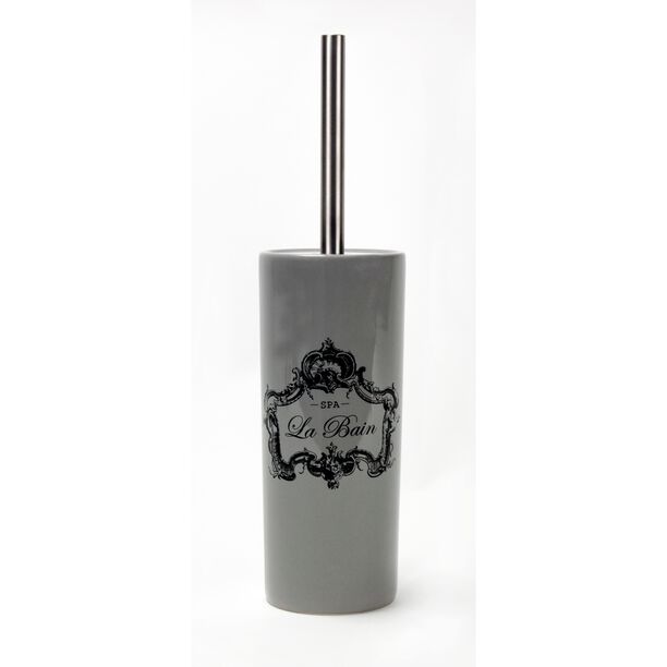 Ceramic Toilet Brush Holder With Stainless Pole Black Bristle Brush  image number 0