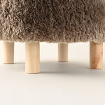 Homez fur stool, brown image number 2