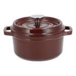 Alberto cast iron maroon casserole 20 cm image number 0