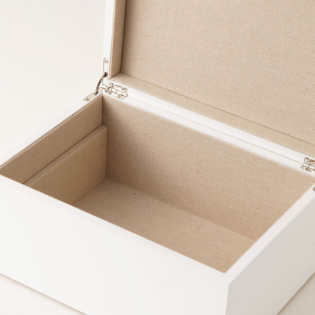 هومز صندوق مجوهرات وسط وطبقتين للتخزين أم دي أف 26*19*13سم، أبيض image number 4