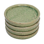 DECORATIVE PLATE CERAMI GREEN SET OF 4 17x17x2.5CM image number 1