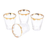 Painted Tumbler Glass With Gold On Top 4 Pcs image number 1
