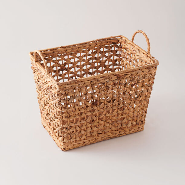 Homez Rectangular Storage Basket Rattan, Beige 35*25*26Cm image number 1