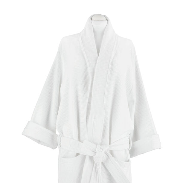 Bath Robe White Waffle Size: L / XL image number 4