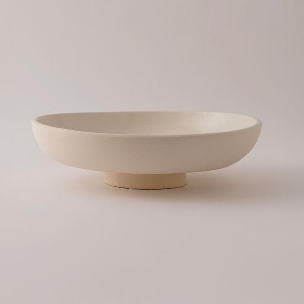 Homez Round Ceramic Decor Plate, Beige 34*34*11 Cm image number 0