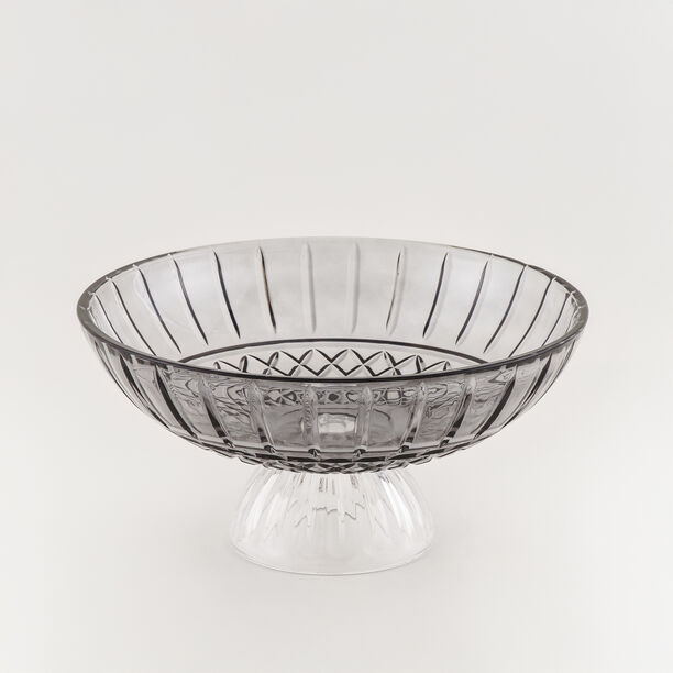 هومز طبق ديكور دايموند زجاج 29.4*29.4*14.4سم، رمادي فاتح image number 1