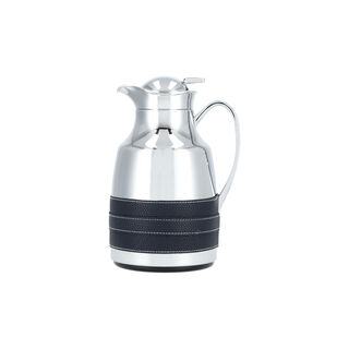 Steel Vacuum Flask Leather Beige 1L