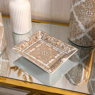 Ashtray Beige Pattern 19.5 *16.5 * 4 cm