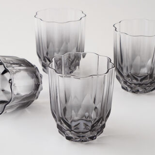 La Mesa 4Pcs Hand Made Glass Tumbler, Grey 300Ml