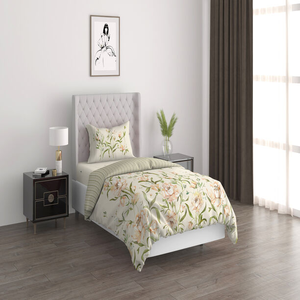Peony gardens 2pc comforter twin orange 150*220 cm image number 0