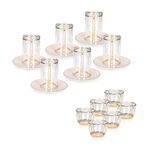 Dallaty white porcelain and glass Tea and coffee cups set 18 pcs image number 1