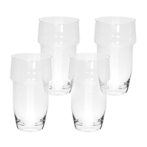 4 Pcs Set High Ball Clear Glass image number 1