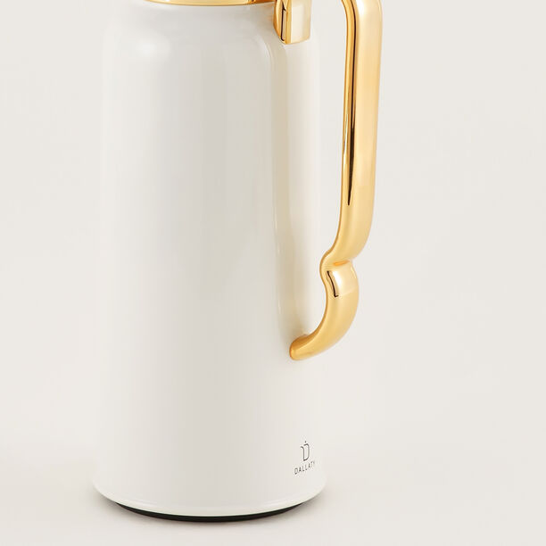 دلتي دلة ستانلس ستيل، أبيض مع ذهبي 1 لتر image number 3