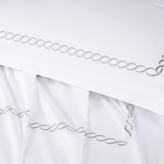 BOUTIQUE BLANCHE 3 PCS DUVET COVER EMBRIDERY SET KING SIZE 100%COTTON BRAID ROSEGOLD