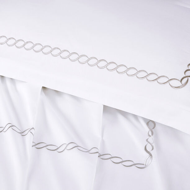 BOUTIQUE BLANCHE 3 PCS DUVET COVER EMBRIDERY SET KING SIZE 100%COTTON BRAID ROSEGOLD image number 0