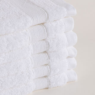 Boutique Blanche 6 Piece White Cotton Face Towel Set 33*33 cm