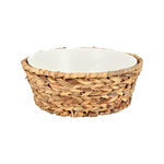 Porcelain Round Salad Bowl With Rattan Basket image number 0