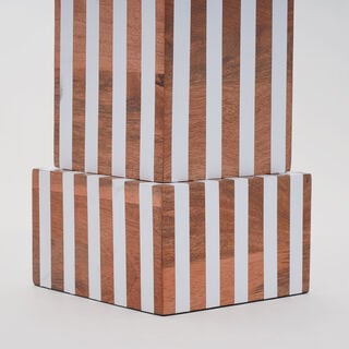 هومز مجموعة نورين قطعة ديكور، أبيض وبني، 18*18*40 سم