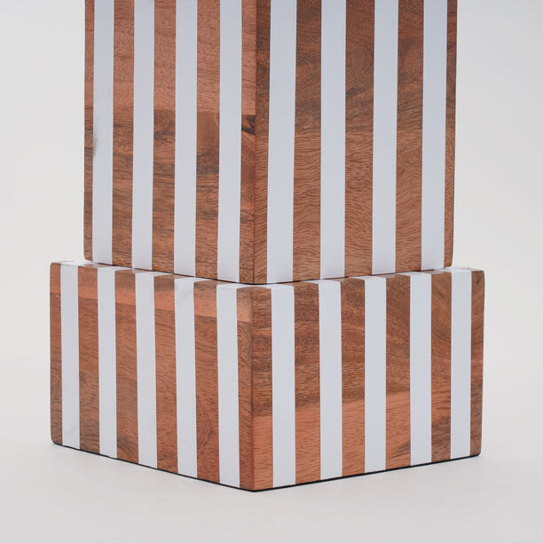 هومز مجموعة نورين قطعة ديكور، أبيض وبني، 18*18*40 سم image number 2