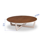 هومز جلين طاولة وسط، بني 110*110*30 سم image number 1