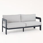 Homez patio set 4pcs aluminum frame, olefin fabric cushions, black image number 1