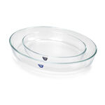 2Pcs Oven Glass Roaster Set Oval Shape image number 0