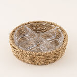 La Mesa glass section bowl with rattan base 20.5*20.5*6 cm image number 1