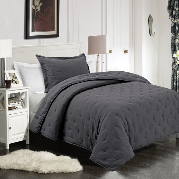 3 Pieces King Embroidered Comforter Set image number 0