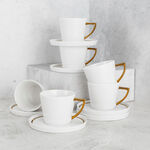 La Mesa 12 Pieces Tea Cup And Saucer Gold Color image number 3