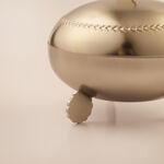 La Mesa Metal Serve Bowl With Lid Nickle Plated 16*16*15Cm, Champagne Gold image number 2