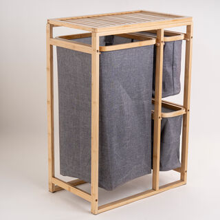 Homez bamboo laundry basket organizer 49.5*30*70 cm