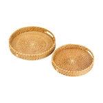 2Pcs Rattan Tray White Coastal image number 2