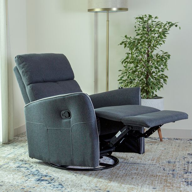 Parma manual recliner/rocking chair, dark grey image number 2