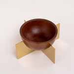 Nuts Bowl Wood With Steel X Gold image number 1