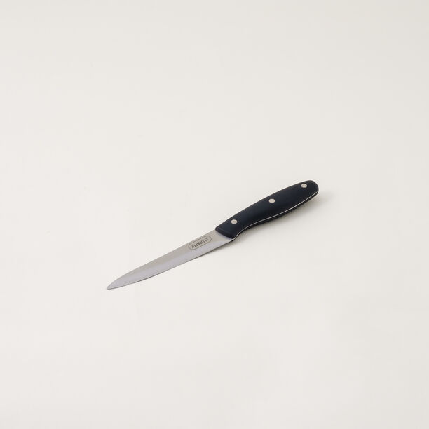 Alberto 6 piece stainless steel and black wood knife block set image number 5