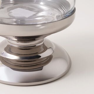La Mesa glass beverage dispenser with silver base & lid 3.2L