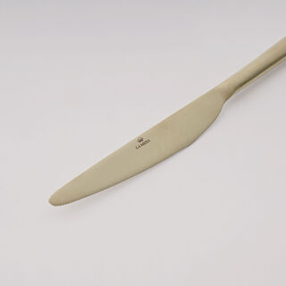 La Mesa Cutlery Set With Laser Pattern, Champagne Gold, 16 Pieces