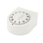 Alberto Plastic Mechanical Kitchen Timer Square Shape White Color image number 2