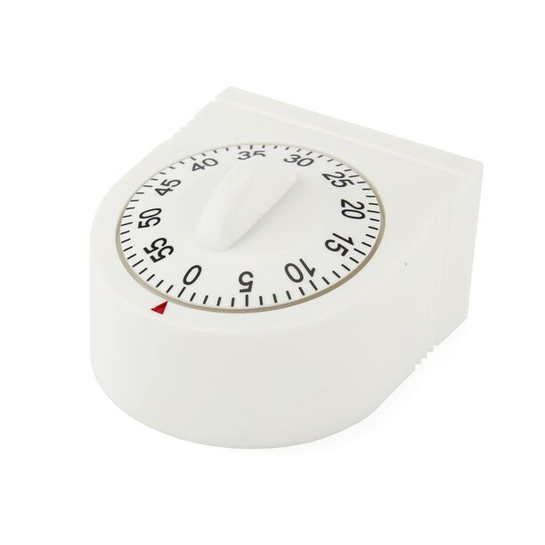 Alberto Plastic Mechanical Kitchen Timer Square Shape White Color image number 2