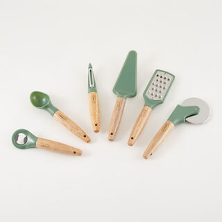 Alberto stainless steel kitchen gadget set 6pcs, green